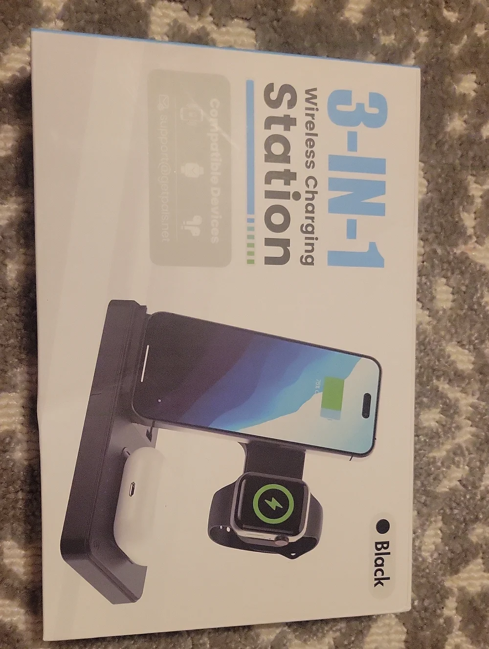 3-in-1 Wireless Charging Station - Black